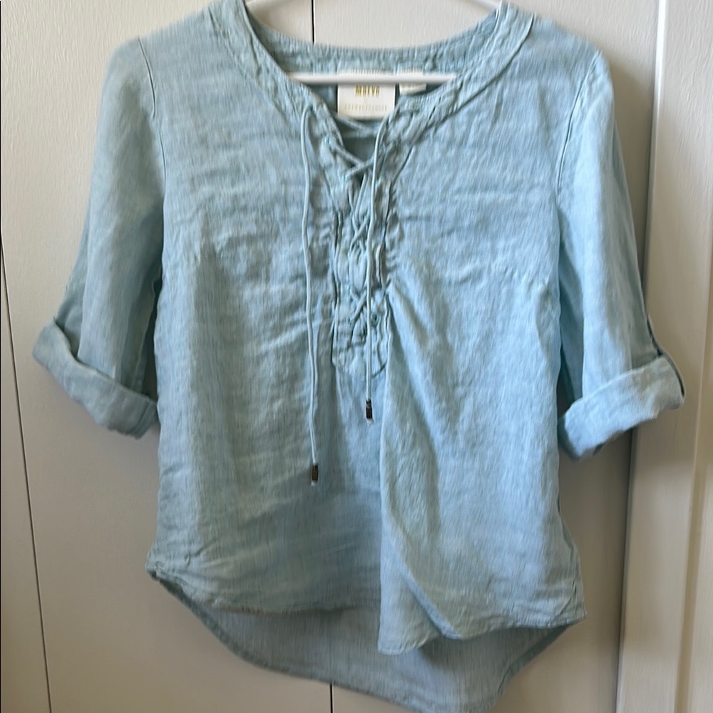 Maeve by Anthropologie Linen Camp style shirt